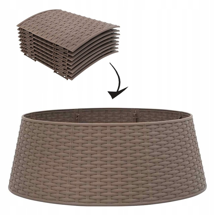 OSŁONA POD CHOINKĘ NA ŚWIĘTA STOJAK CHOINKOWY EFEKT RATTAN SKŁADANA OSŁONKA