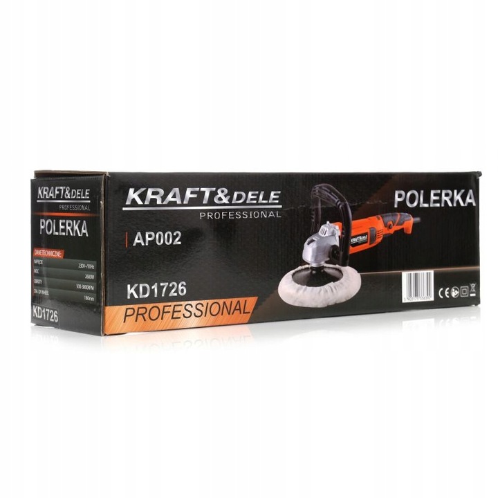 2 x POLERKA ELEKTRYCZNA 2600W z regulacją obrotów 500-3800 obr/min - Kraft&