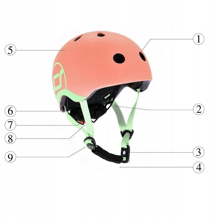 SCOOTANDRIDE Kask XXS-S dla dzieci 1-5 lat Peach