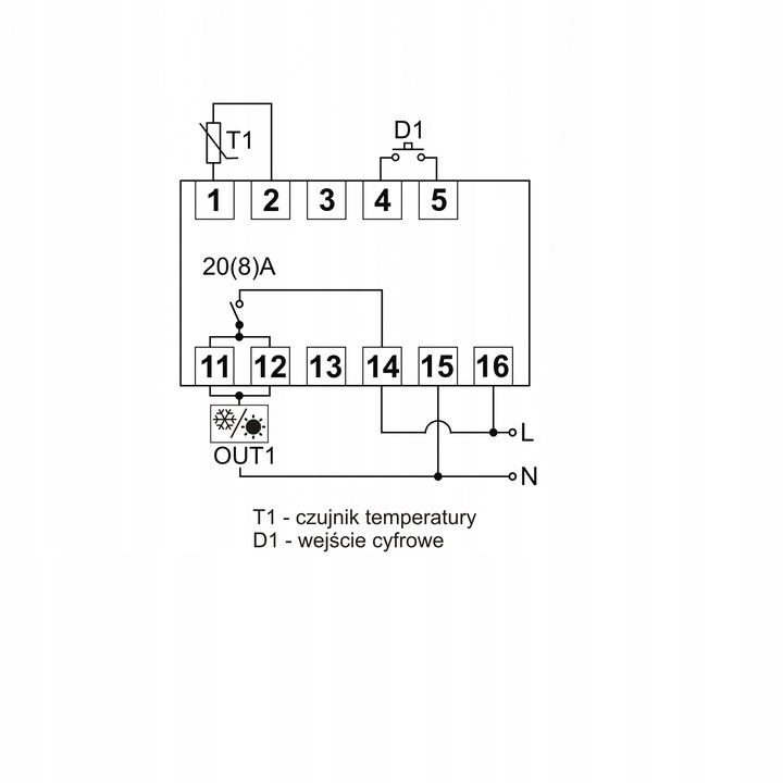 Regulator temperatury ESCO ES-10D na szynę