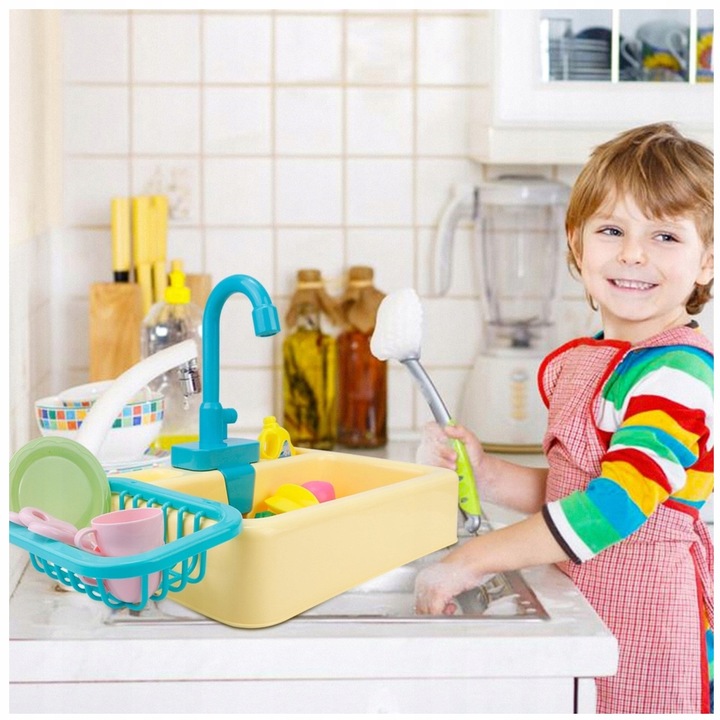 ZLEWOZMYWAK ZLEW DLA DZIECI DO MYCIA NACZYŃ ZABAWKA FUNKCJA PUSZCZANIA WODY
