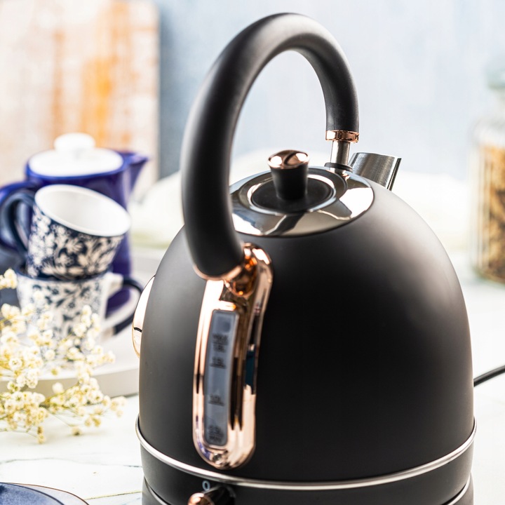 Czajnik elektryczny 1.8L z Termometrem RETRO Klausberg KB-7905 2200W Czarny