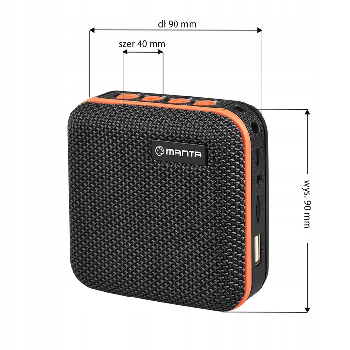 GŁOŚNIK BLUETOOTH Przenośny Bezprzewodowy z radiem MANTA SPK01GO MP3 USB FM