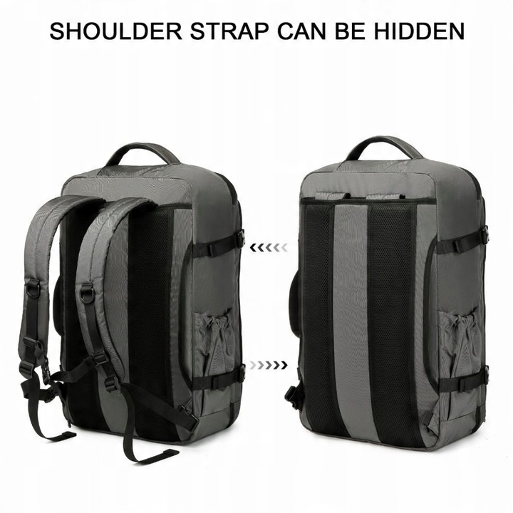 Plecak do Samolotu 55x40x20 Ryanair WizzAir LOT Duży Wodoodporny