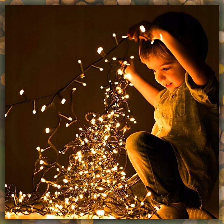 LAMPKI CHOINKOWE BIAŁY CIEPŁY 300 LED FLASH WEW/ZEW 22M NA CHOINKĘ