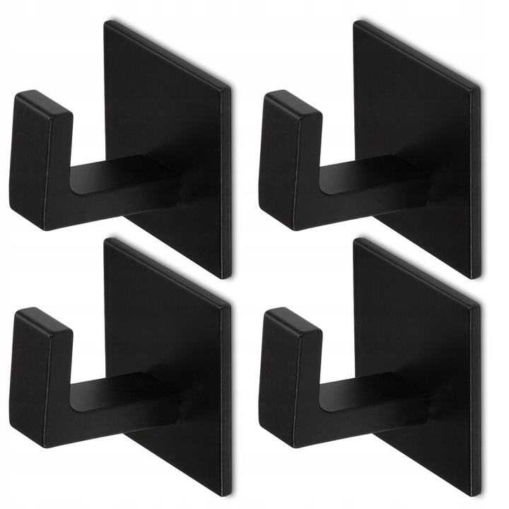 4x HACZYK SAMOPRZYLEPNY DO ŁAZIENKI HACZYK NA RĘCZNIKI ŁAZIENKOWY CZARNY