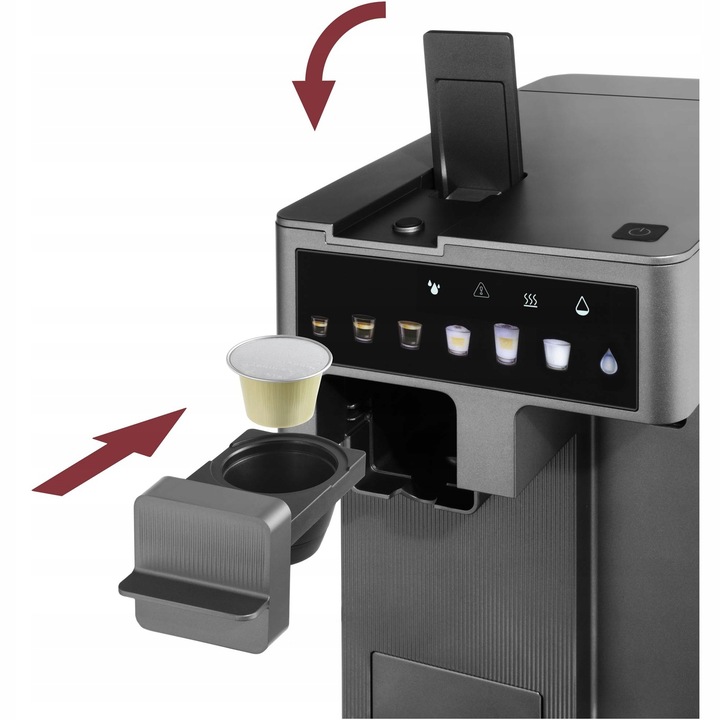 Ekspres do kawy ciśnieniowy+kapsułkowy Nespresso+Dolce Gusto+Cafissimo milk