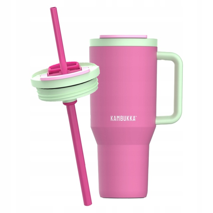 Kubek termiczny ze słomką Kambukka RIO 950 ml - Bubblegum Mint