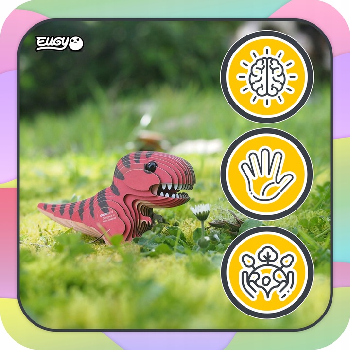 Dinozaur Tyranozaur Eugy. Eko Układanka Puzzle 3D.