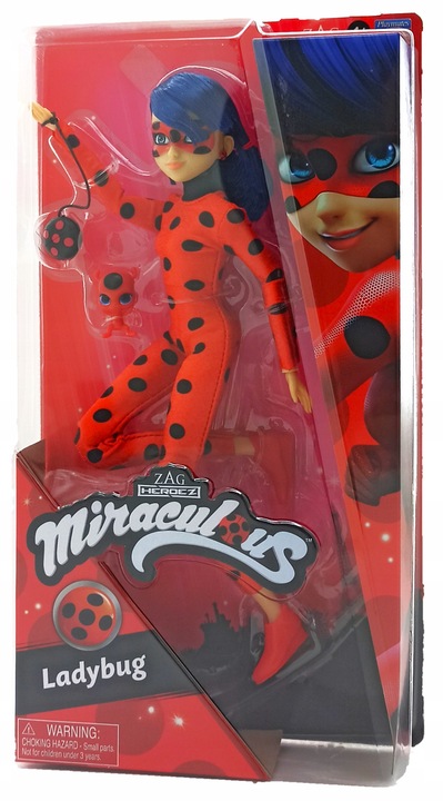 DUŻA LALKA MIRACULOUS BIEDRONKA I CZARNY KOT 27 CM KWAMI