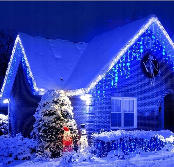 SOPLE 500 LED LAMPKI ŚWIĄTECZNE ŚWIATEŁKA NIEBIESKIE 20m ZEWNETRZNE kurtyna
