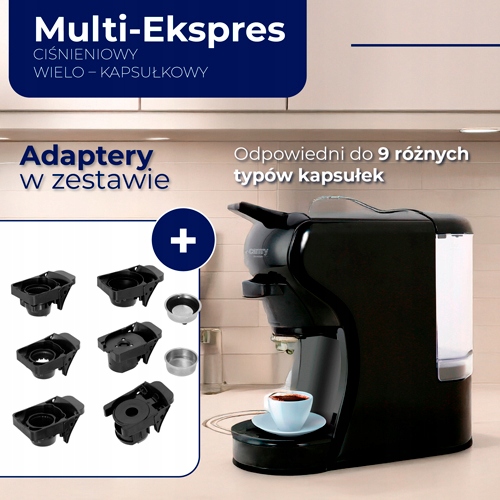 Multi-Ekspres Camry CR 4414 - 9 Typów Kapsułek, 19 Bar, Szybkie Parzenie
