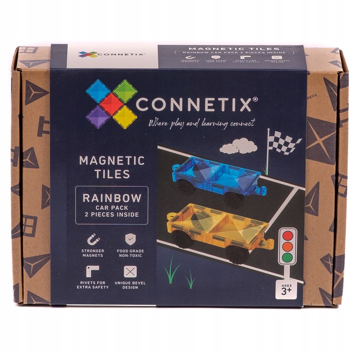 Connetix Klocki magnetyczne Rainbow Car Pack 2 Connetix autka pociągi