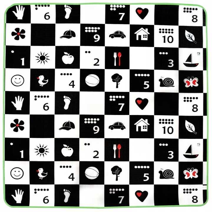 EDUKACYJNA MATA PIANKOWA SZACHOWNICA POLSKI ALFABET 180X200X0,5 DLA DZIECI