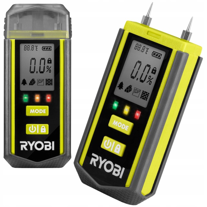 RYOBI MIERNIK WILGOTNOŚCI WILGOTNOŚCIOMIERZ DREWNA BETONU LED RBPINMM1