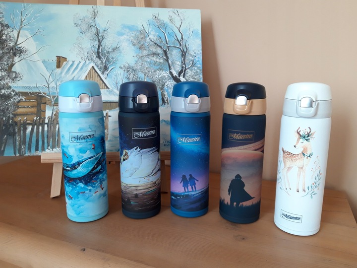 TERMOS dla Dzieci KUBEK TERMICZNY 400ml Bidon Stal