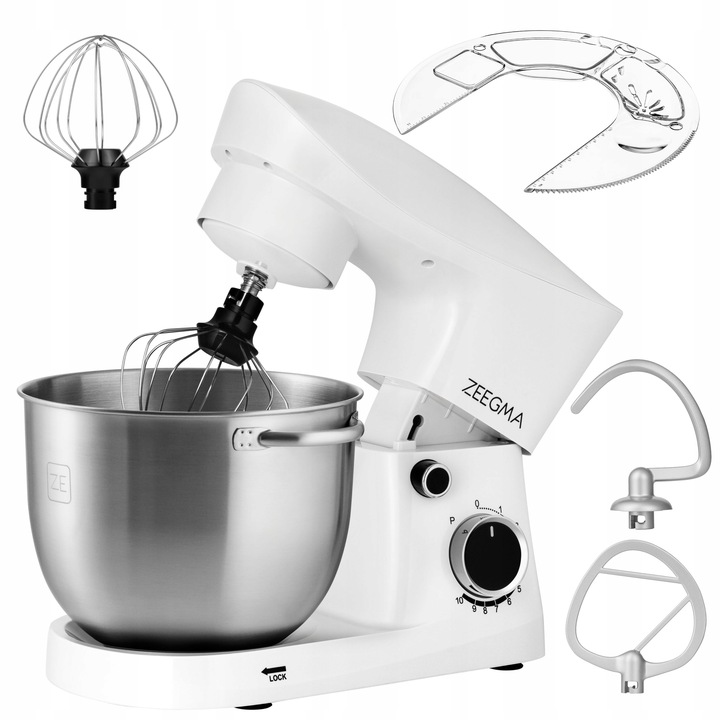 BIAŁY ROBOT PLANETARNY KUCHENNY 15W1 WIELOFUNKCYJNY 5,2L BIAŁY 10 TRYBÓW