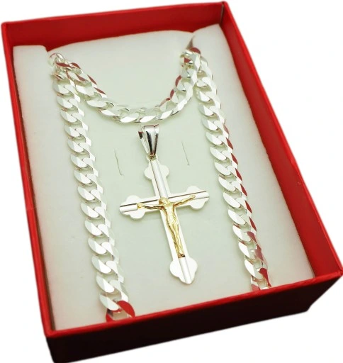 Elegancki Srebrny Łańcuszek Męski Pancerka 60 cm