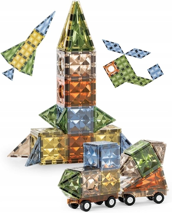 Klocki magnetyczne konstrukcyjne MEGA ZESTAW 100 el. DUŻE Magnetic Blocks