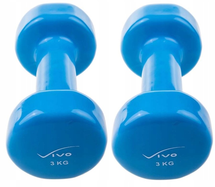 Zestaw Hantli Hantelek Ciężarków Do Ćwiczeń Pokrytych Winylem 2x3 kg
