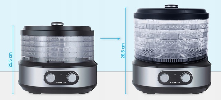 Suszarka Spożywcza do Grzybów Owoców Warzyw Dehydrator INOX 450W Krexus