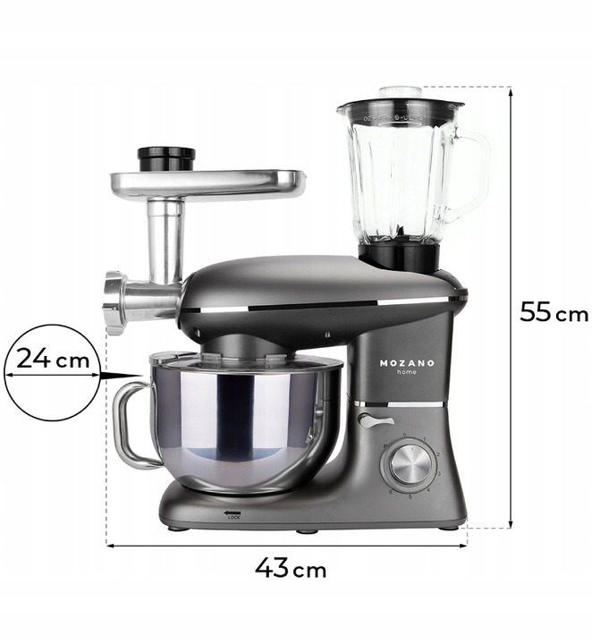 NOWY ROBOT KUCHENNY PLANETARNY MASZYNKA DO MIĘSA MIKSER BLENDER 2300W 6,2l