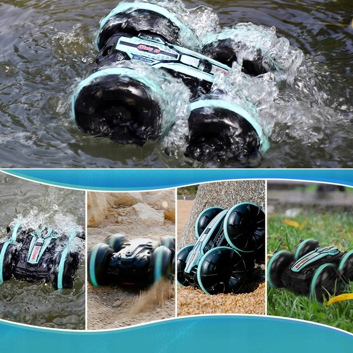 SAMOCHÓD ZDALNIE STEROWANY RC GESTAMI AMFIBIA 4x4 360° PŁYWAJĄCY 2 PILOTY