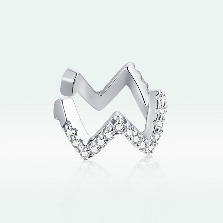 Kolczyk Nausznica Kolczyk Cyrkonie Nausznica Srebro 925