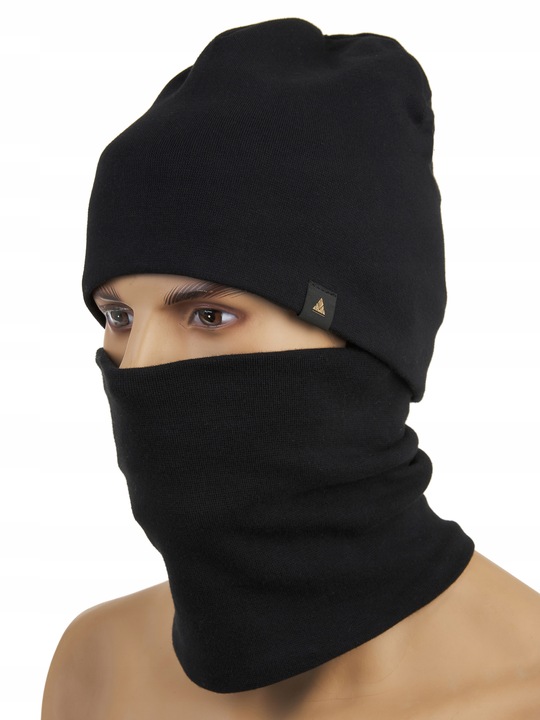 CZAPKA MĘSKA KOMIN KOMPLET bawełna ZIMOWA PREZENT