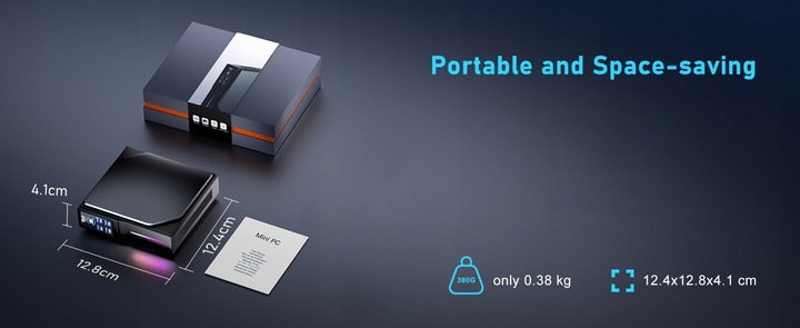 Mini komputer, Intel N95, 512GB SSD,16GB RAM, Win11 Pro,WiFi,LED, MK-N95-S1