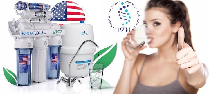Filtr Wody RO7 WODARO ECO Odwrócona Osmoza Jonizator 75GPD Filtr Pod Zlew