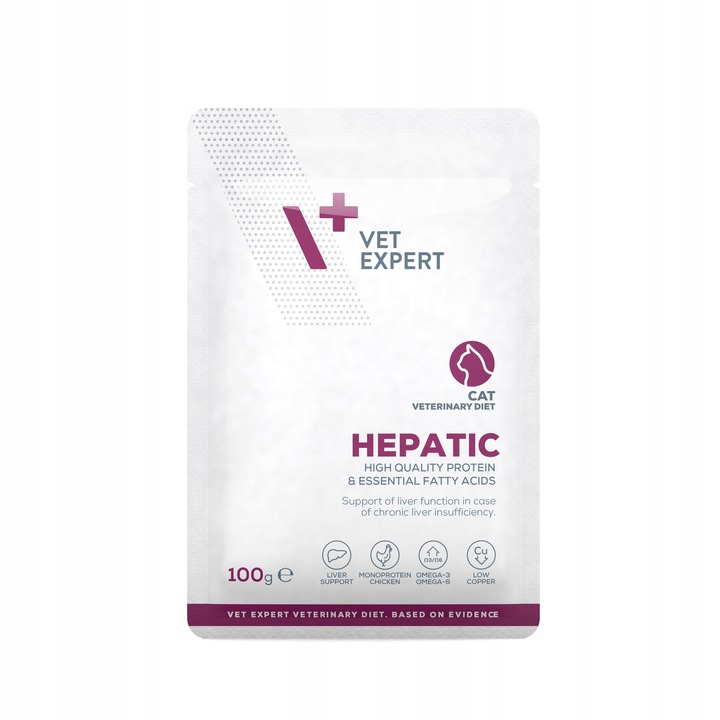 VET EXPERT HEPATIC CAT saszetka 12x100g - mokra karma weterynaryjna dla kot