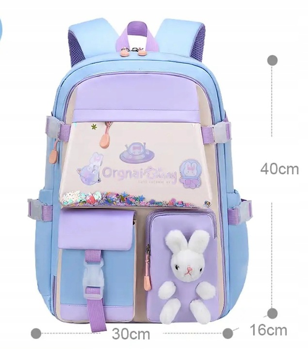 PLECAK SZKOLNY TORNISTER PIÓRNIK KRÓLIK ZAJĄC DLA DZIEWCZYNKI BN 180 kl 1-3