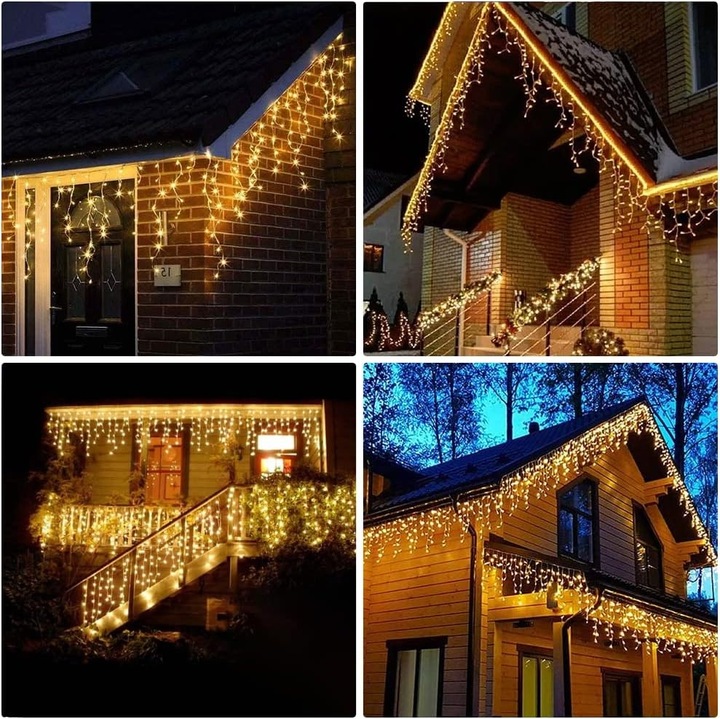 SOPLE LED 300 LAMPKI CIEPŁE WISZĄCE 13,5M ZEWNĘTRZNE WEWNĘTRZNE EFEKT FLASH