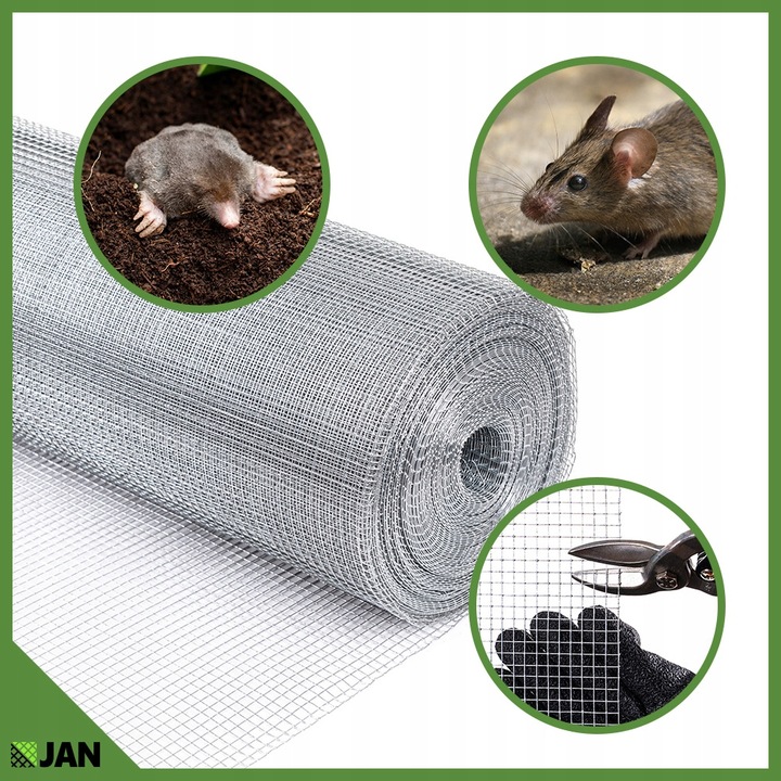 Siatka przeciw Gryzoniom 6x6x0,65 ocynk Hodowlana Na Woliery Zgrzewana 5m2