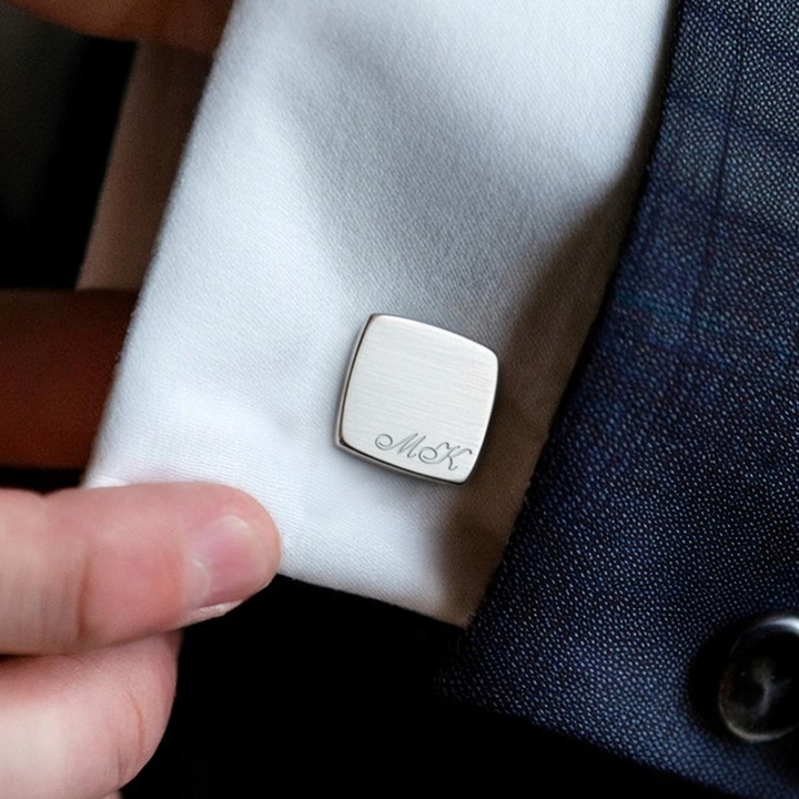 Srebrne spinki do mankietów z grawerem ZaNa Design