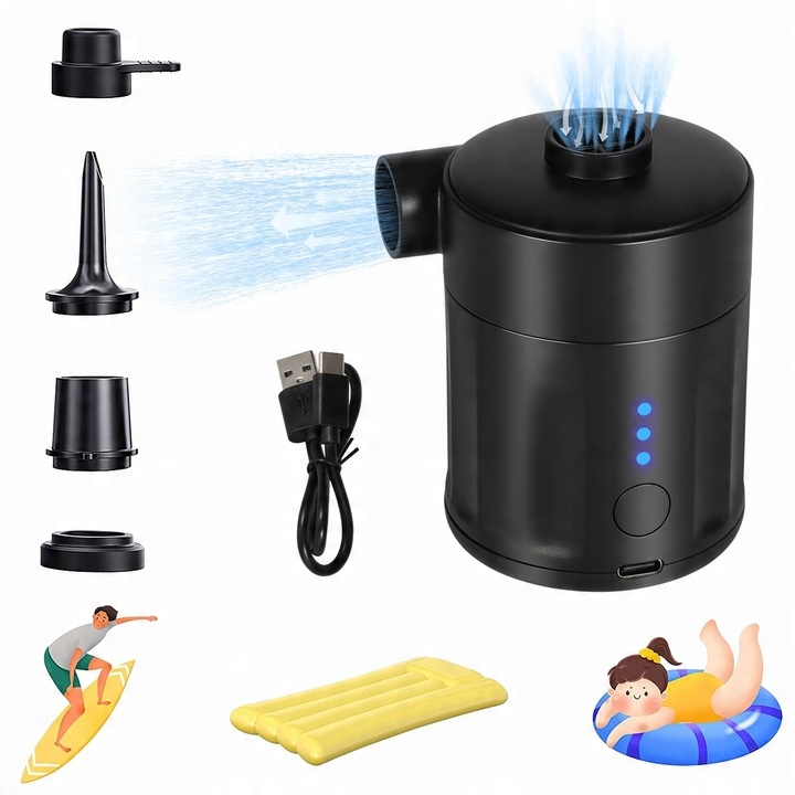 AKUMULATOR MINI POMPA ELEKTRYCZNA NADAJE SIĘ DO PONTONÓW/MATERACY 4000mah