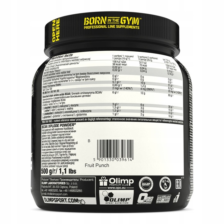 Olimp BCAA Xplode Powder 500g smak pomarańczowy