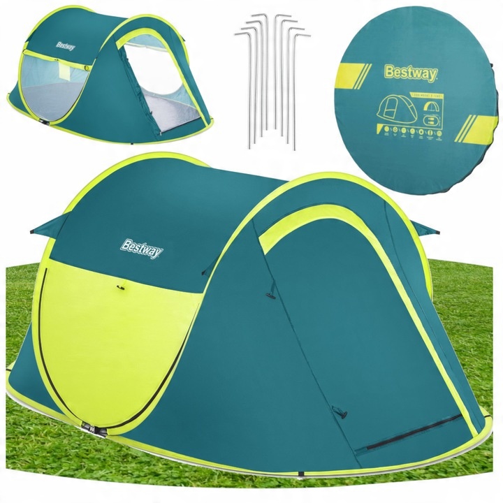 Namiot Turystyczny Kempingowy 2 Osobowy 223x145 Pop-UP Torba Bestway 68086