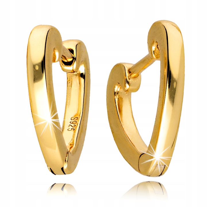 Złote Kolczyki 925/585 Serca Trójkąty Geometryczne Paski Angielskie