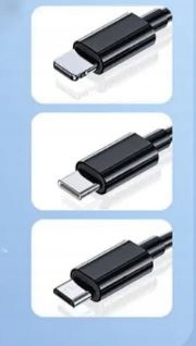 ŁADOWARKA SAMOCHODOWA 2x USB + KABEL 3W1 USB-C MICRO USB APPLE LIGHTNING