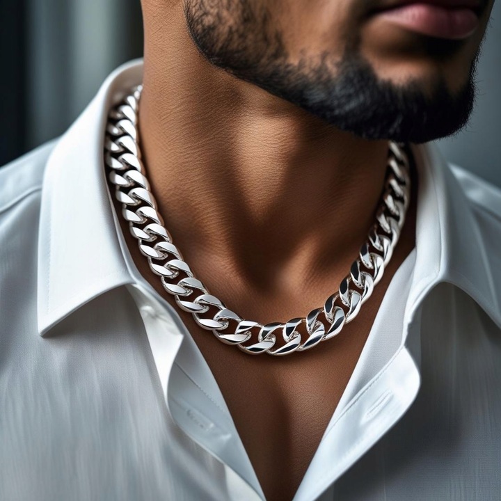 SREBRNY Łańcuszek Męski Naszyjnik Pancerka Dla Mężczyzny Chłopaka GRUBY