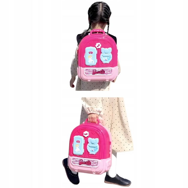 Toaletka w plecaku lalka DOMKU salon dla dzieci 3w1 dla 3 4 5 6 7 latki