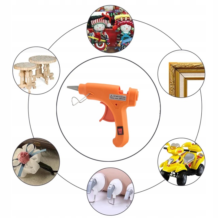 MINI PISTOLET DO KLEJU KLEJENIA NA GORĄCO CIEPŁO + KLEJ LASKI SZTYFTY X10