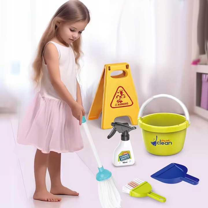 WÓZEK ODKURZACZ DUŻY ZESTAW DO SPRZĄTANIA MOP MATADI 29 AKC. DLA DZIECI