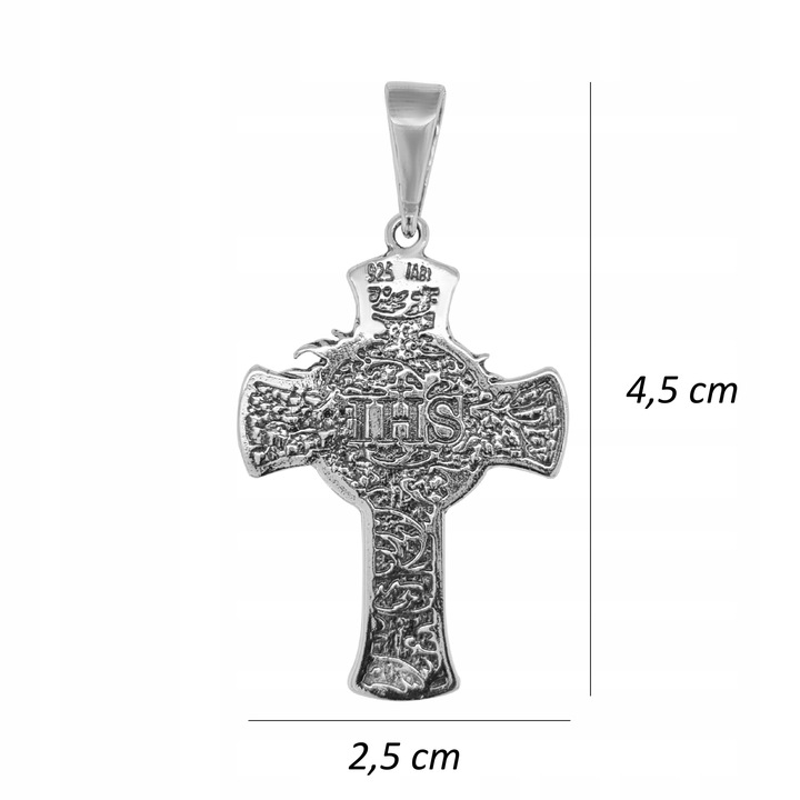 KRZYŻ SREBRNY CHRYSTUS SREBRO PRÓBA 925 OKSYDOWANY DO ŁAŃCUSZKÓW MĘSKICH