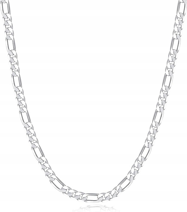 Męski szeroki srebrny łańcuszek 50 cm srebro 925 figaro lux