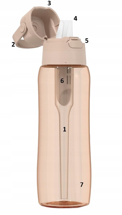 Butelka na wodę Dafi Solid cappuccino barwiona 0,7l + filtr