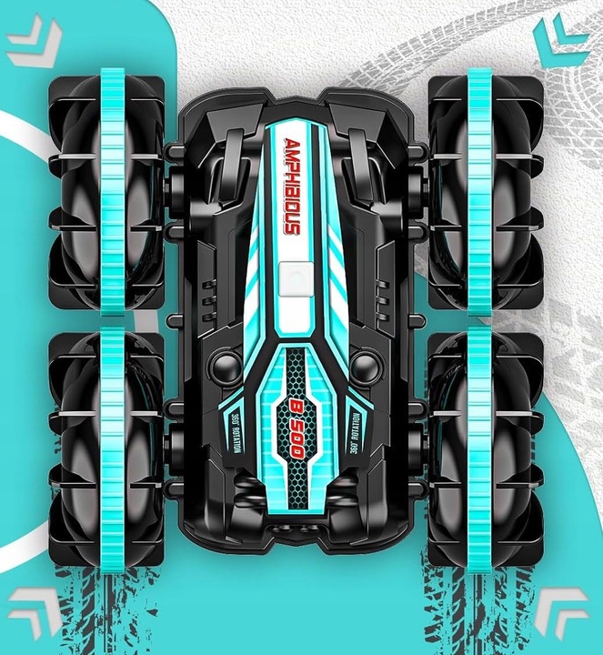 SAMOCHÓD ZDALNIE STEROWANY RC GESTAMI AMFIBIA 2 PILOTY 4x4 360° PŁYWAJĄCY