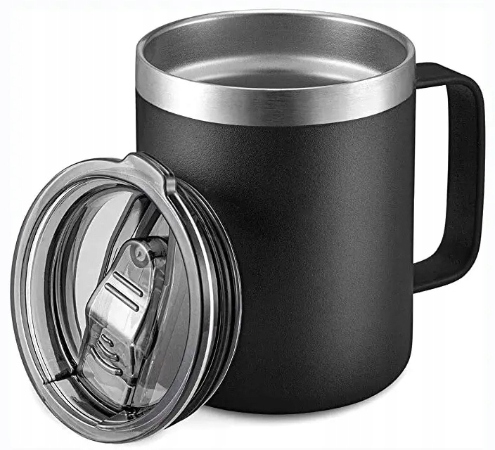 Kubek termiczny z uchwytem do Kawy Yerba Mate czarny 350ml